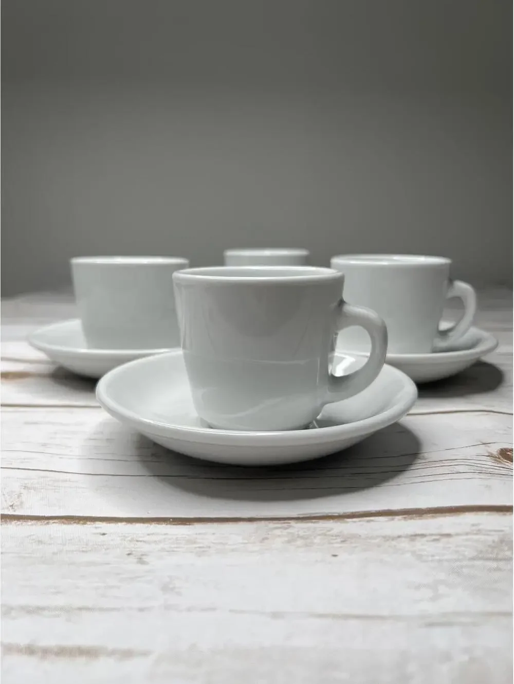 Williams‎ Sonoma White Porcelain Coffee Cups with Saucers